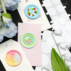 25 milímetros auto-adesivo redondo duplo lados fita branca adesivos para cera selo - Product Image 6