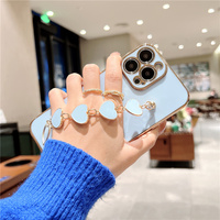 Pour iPhone 13 Pro Max Cas De Luxe Coeur Bracelet Chaîne Téléphone Titulaire Plaqué Cas pour iPhone 12 11 Pro Max 7 8 Plus XS XR SE 2020