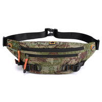 Sac banane de sport souple en nylon camouflage avec fermeture éclair, forme oreiller, étanche, pour course et cyclisme