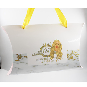 Custom printed wholesale kraft gift paper Wig Case Wig Box for Travel Protecting Wig/ Toupee/ Hair Weft