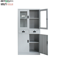 Armoire de rangement de qualité supérieure, en acier, mobilier en métal, portes en verre, classeur avec tiroirs