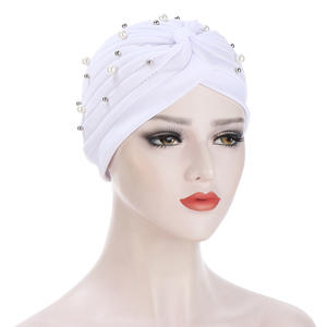 Nuevo Turbante Islámico Musulmán <span class=keywords><strong>de</strong></span> Modal con Cuentas y Terciopelo para Mujer, Pañuelo para la Cabeza, Hiyab, Gorro para Quimioterapia, Venta <span class=keywords><strong>de</strong></span> Fábrica - Product Image 4