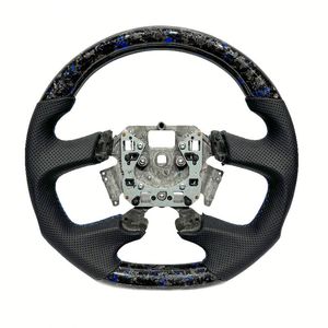 พวงมาลัยคาร์บอนไฟเบอร์สีน้ำเงินสำหรับ <span class=keywords><strong>Ford</strong></span> Xr6 Fg Mk2 พวงมาลัยสำหรับ Falcon FG FGX XR8 <span class=keywords><strong>Ford</strong></span> Falcon หุ้มหนังแบบเจาะรู - Product Image 1