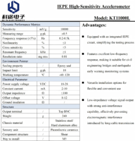 Capteur d'accélération piézoélectrique uniaxial IEPE 10V/g, transducteur d'accéléromètre de vibration ICP ±0,5g pour la surveillance des vibrations des bâtiments