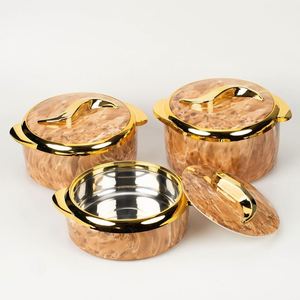 Juego de Recipientes para Calentar Comida, Juego de Cazuelas con Aislamiento de PU, Recipientes de Acero Inoxidable con Tapas para Bufés, Fiestas y Comidas Diarias - Product Image 1