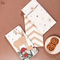 Set de table en coton imprimé Noël, motif personnalisé, réutilisable, pour dîner à la maison