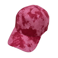 Gorra de Béisbol Estructurada de 5 Paneles con Tela Tie Dye, Logotipo Personalizado OEM, Bordado con Logotipo Impreso, Multicolor, Gorra Moderna y a la Moda, Venta al Por Mayor