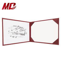 Cubierta de carpeta de certificado A4 de cuero de grano Titular de diploma de graduación con impresión de página Moire