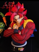 Buste en Résine GK Goku Fait Main avec Cheveux Noirs et Argentés pour les Fans de l'Anime