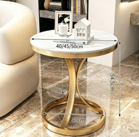 Table basse en métal et marbre, style luxe léger, design moderne et minimaliste, mobilier créatif pour la maison, table d'appoint pour salon et balcon