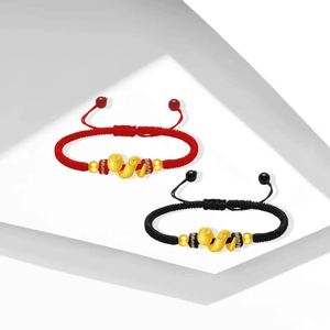 Valentine's Day Jewelry Chinese Style Snake Charm <b>Bracelet</b> Handmade Braided <b>Red</b> Black Rope Handmade Adjustable Couple <b>Bracelet</b> - Product Image 4