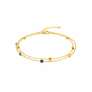 <b>Rainbow</b> Evil Eyes Design Charm <b>Bracelet</b> Turkish Wholesale Handmade 925 Sterling Silver Jewelry - Product Image 2