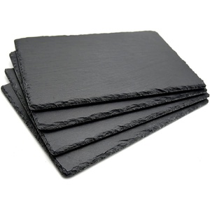 <span class=keywords><strong>Plat</strong></span> <span class=keywords><strong>rectangulaire</strong></span> <span class=keywords><strong>en</strong></span> pierre d'<span class=keywords><strong>ardoise</strong></span> noire naturelle de style occidental pour pâtes, pizza, gâteau, sushi, steak, assiette de fête - Product Image 4