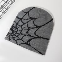 Gorros de Punto Acrílicos Personalizados al por Mayor, Gorros de Invierno Cálidos para Mujer, Gorro Jacquard con Diseño de Telaraña, Gorro con Logotipo Personalizado