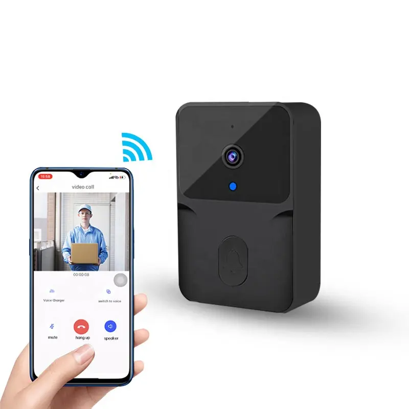 TuyaホームセキュリティワイヤレスリングドアベルビデオスマートWiFiドアベルカメラインターホンワイヤレスドアベル付き
