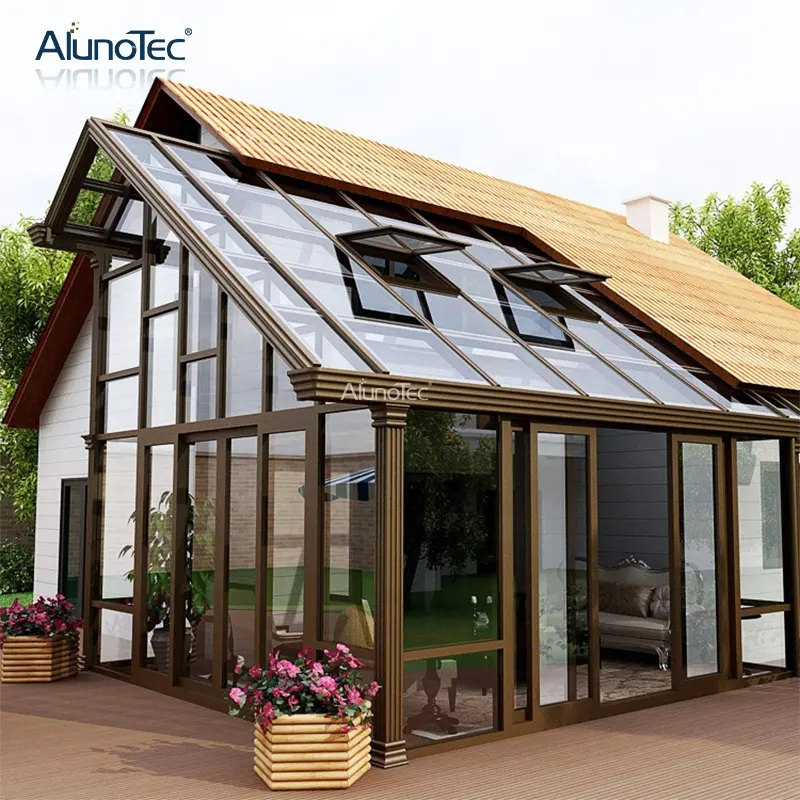 Fabrikant Winter Patio Dakbedekking Outdoor Huis Tuin Glas Sunrooms Metalen Kas Veranda Kit