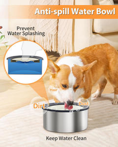 Hot Sale Non slip Stainless Steel Pet Dog Slow Water Food Bowl Pet Floating Bowl Custom logo - Product Image 6