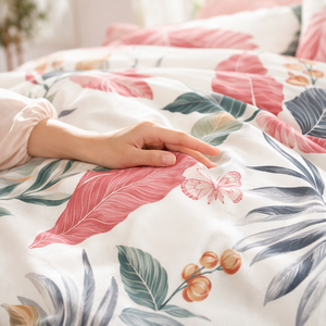 EU Dropshipping Blush Garden <b>Bed</b> Linen Set 3pcs Soft Cotton Butterfly Floral Quilt <b>Cover</b> Poland Hub for Feminine Retreat - Product Image 4