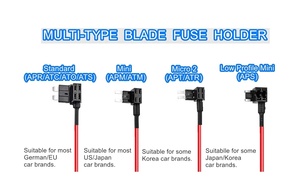 Mini <span class=keywords><strong>12V</strong></span> cầu chì tap add-A-Circuit Adapter Kit cấu hình thấp micro2 Mini ATS cầu chì chủ cho xe ô tô xe tải thuyền làm PVC cách nhiệt - Product Image 3