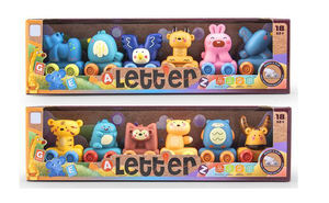 Jinying alfabeto tirare indietro auto animale disegni giocattolo educativo per il bambino gomma morbida rotolamento del veicolo ABC apprendimento giocattolo prescolare - Product Image 5