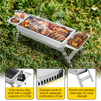 Pliable Portable Blanc En Acier Inoxydable Charbon De Bois Barbecue Grill Pour Camping Garde Cuisine Extérieure