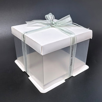 Offre Spéciale : Boîte à Gâteau Carrée en Plastique PET Transparente Blanche de 4 Pouces avec Fenêtre pour Mariages, Anniversaires ou Usage Alimentaire