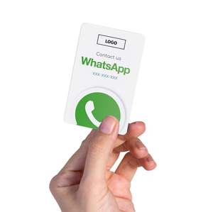 PVC personalizado <span class=keywords><strong>WhatsApp</strong></span> NFC código QR tarjeta de visita Social Media Compatible impermeable Mini etiqueta PET 213 215 13,56 MHz - Product Image 1