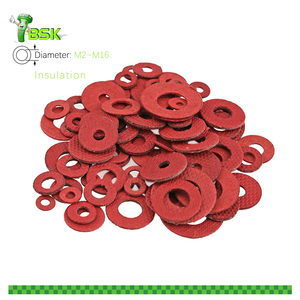 Бумага красного цвета волоконная шайба для винтов размером M2 до M16 красная Вулканизированная изоляционная бумажная шайба - Product Image 1