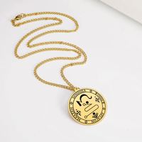 Collier pendentif Myshape en acier inoxydable avec sceau de l'ange Jophiel, style vintage avec chaîne à maillons, sceau de la beauté de Dieu pour homme