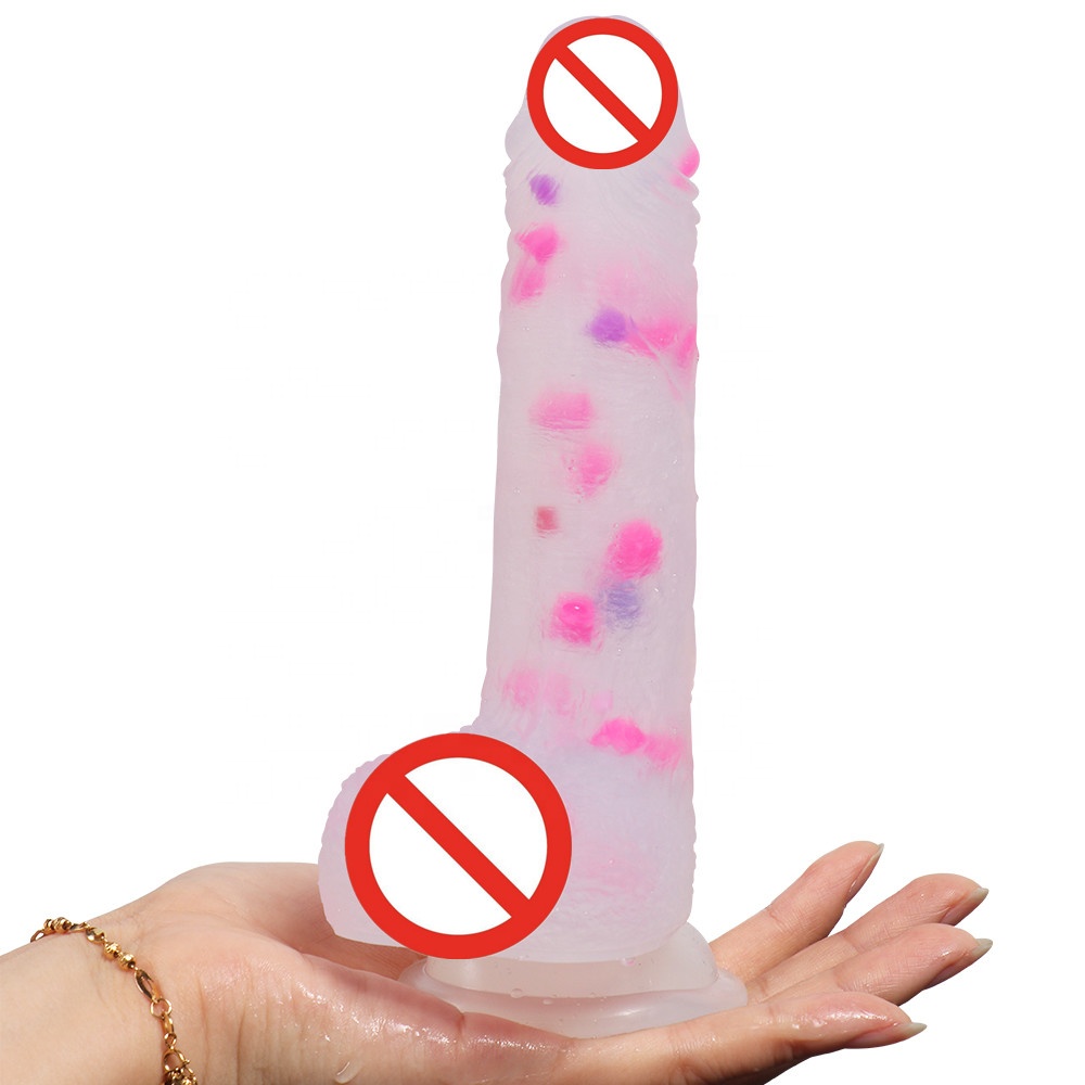 Woman Uses Realistic Dildo Manual Massage Wand with Suction Cup for Masturbation Woman Uses Realistic Dildo Manual Massage Wand with Suction Cup for Masturbation
