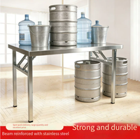 Table pliante en acier inoxydable, mobilier de maison, longue, rectangulaire, commerciale, pour barbecue extérieur, stand portable, repas, épaissie