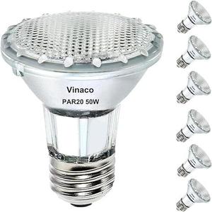 Ampoule halogène quartz <span class=keywords><strong>PAR20</strong></span> <span class=keywords><strong>50W</strong></span>, lot de 6, dimmable, longue durée, 120V, blanc chaud 2800K, culot E26, angle de faisceau 360° - Product Image 4