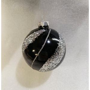 BOLA DE VIDRIO NEGRA/PLATEADA DIAM. 8 cm - Product Image 1