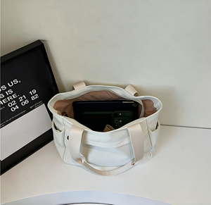 Custom Logo Women's Eco-friendly Recyclable 10oz Cotton <b>Canvas</b> <b>Tote</b> Bag with Long Handle for Beach and Shopping Use - Product Image 5