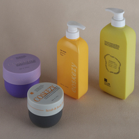 Pots en plastique colorés vides brillants de 300g 500g rechargeables pour lotion pour le corps et revitalisant pour les soins de la peau