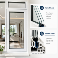 Fenêtre à battant en aluminium insonorisée moderne HUACAI, norme australienne AS2047, double vitrage, à haute efficacité énergétique