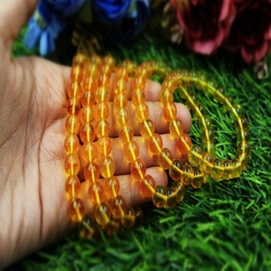 AAA+Quality Natural <b>Citrine</b> Round Shape Beaded <b>Bracelet</b> Gemstone <b>Citrine</b> Size 8MM Jewelry Making - Product Image 2