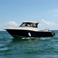 Bateau de pêche en aluminium 7,5 m, moteur hors-bord 250 CV, yacht sportif, construction soudée pour la croisière, les loisirs et le divertissement, 30-35 nœuds