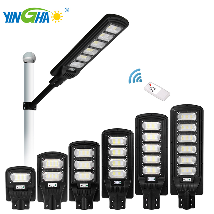 Ngoài trời cao lumen cảm ứng không thấm nước tích hợp ABS cảm biến chuyển động năng lượng mặt trời đường phố Đèn đường LED vườn năng lượng mặt trời đèn đường