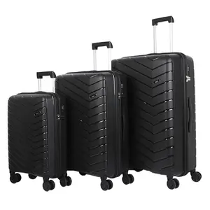 Mala de viagem de mão koffer 3 peças, conjuntos de luxo preto estilo unissex