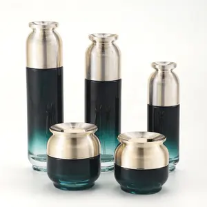 Oem Custom Luxe 30G 50G 40Ml 100Ml 120Ml Cosmetische Glazen Fles Set Glazen Pot Voor Huidverzorging Oog Gezicht Lotion Fles Crème Pot