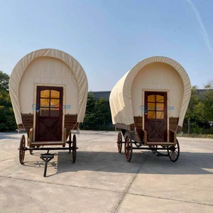 Caravana de lujo vintage de madera con techo para camping al aire libre, remolque ligero para glamping, venta al por mayor - Product Image 1