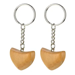 Porte-clés en bois fait à la main avec anneau fendu, cadeaux personnalisés