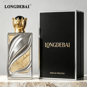 Botella de Perfume Vacía Cuadrada Plateada de Lujo Personalizada de Alta Calidad de 30 ml, 50 ml, 100 ml con Tapa Dorada para Mujer - Product Image 3