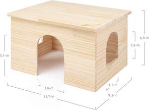 Maison de hamster en bois personnalisée pour <span class=keywords><strong>chinchilla</strong></span> tunnel pour animaux de compagnie <span class=keywords><strong>cage</strong></span> à rat cochon d'Inde avec fenêtre - Product Image 5