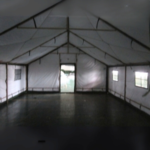 Tente en <span class=keywords><strong>toile</strong></span> modulaire toutes saisons à cadre en acier 10 hommes avec option chauffante étanche à la neige pour les camps de terrain et les urgences - Product Image 5