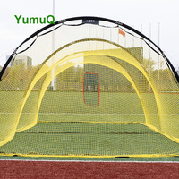 YumuQ Cage de frappe de baseball portable avec logo personnalisé, 40' x 12' x 9', cadre en fibre de verre, filet de baseball avec sac de transport