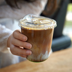 Ly nhựa nhỏ màu sắc có logo tùy chỉnh 90mm, dùng một lần, trong suốt, thiết kế tròn, dùng cho sinh tố, salad trái cây, sữa lắc, chất liệu nhựa U - Product Image 1