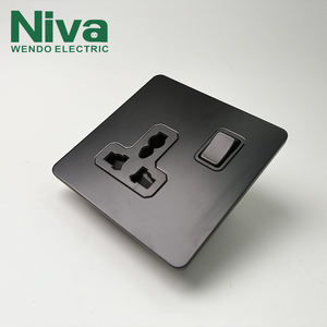 Prises murales en acier inoxydable personnalisées Niva UK Standard interrupteur de prise électrique bouton poussoir lumière pour la maison hôtel - Product Image 2