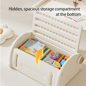 Canapé multifonctionnel 2-en-1 pour enfants, bureau d'étude, table et chaise convertibles, plastique HDPE écologique, meubles pour tout-petits sécuritaires pour les enfants - Product Image 3